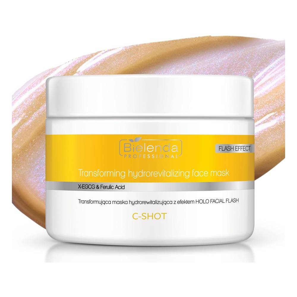 Bielenda Professional C-Shot Transforming Hydro Revitalizing Mask Holo Facial Flash Ethylated Vitamin C Ferulic Acid X-EGCG 150ml