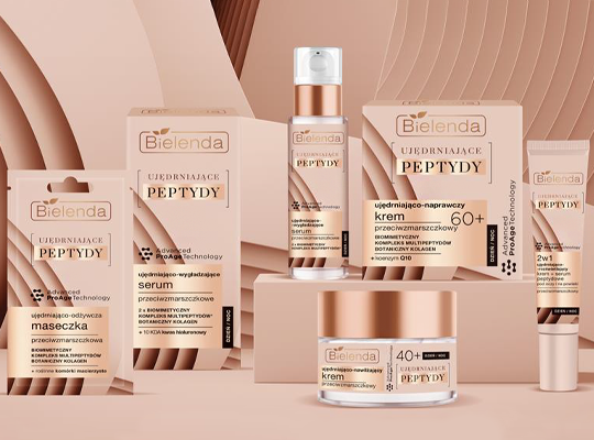 Bielenda Ujędrniające Peptydy 2w1 Ujędrniająco-Rozświetlający Przeciwzmarszczkowy Krem + Serum Peptydowe pod Oczy i na Powieki na Dzień i na Noc 15ml