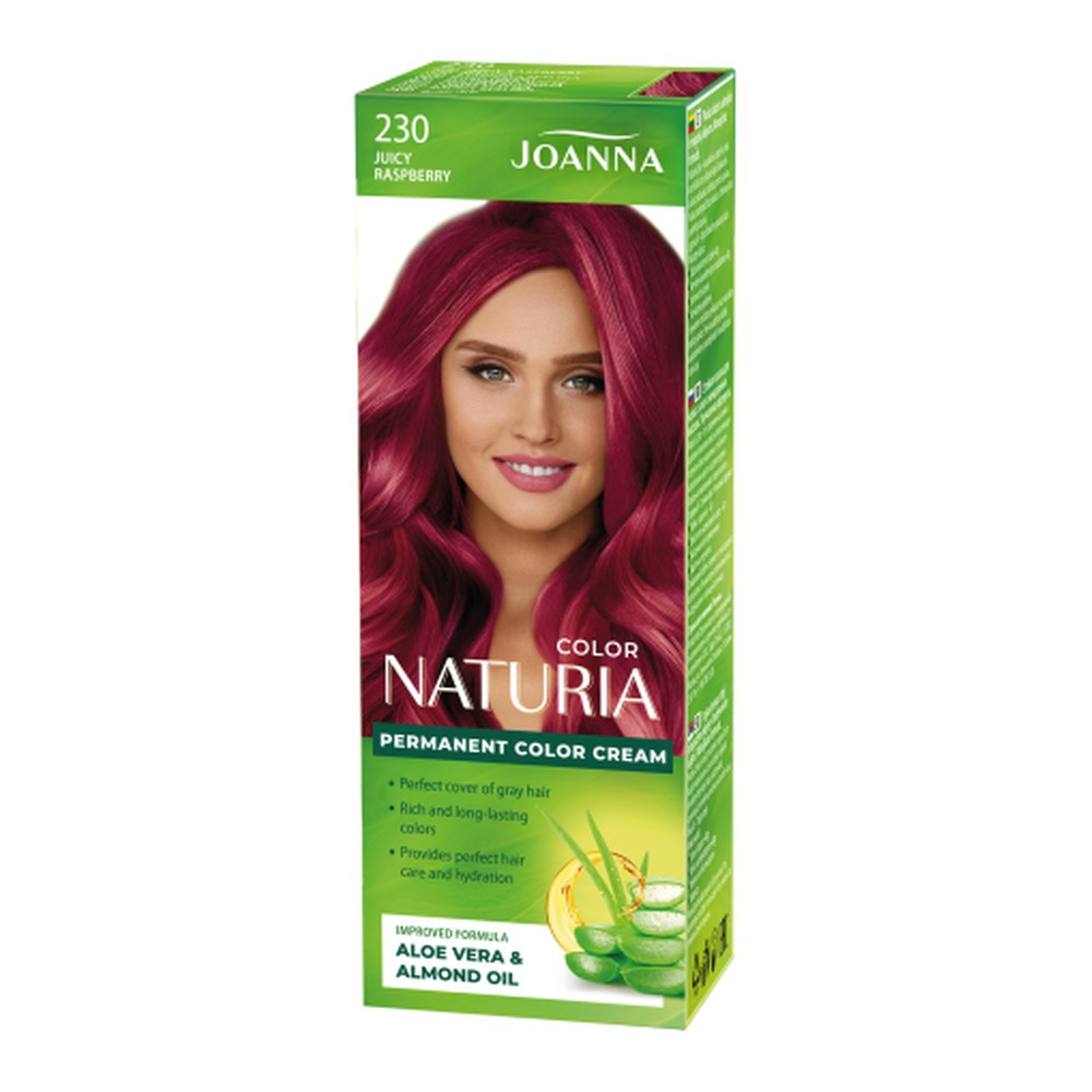 Joanna Naturia Trwały Kolor Włosów Farba Pielęgnacja Połysk Nr 230 Soczysta Malina 100ml