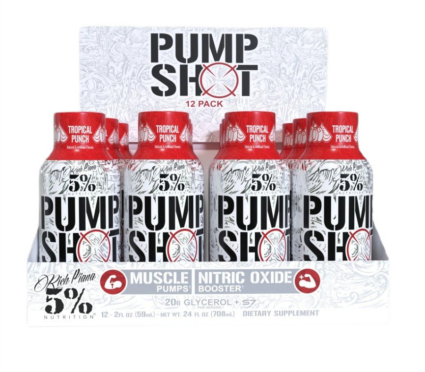 5% Nutrition Pump Shot Tropical Punch Przedtreningówka w Płynie na Pompę Mięśniową 12 x 59ml