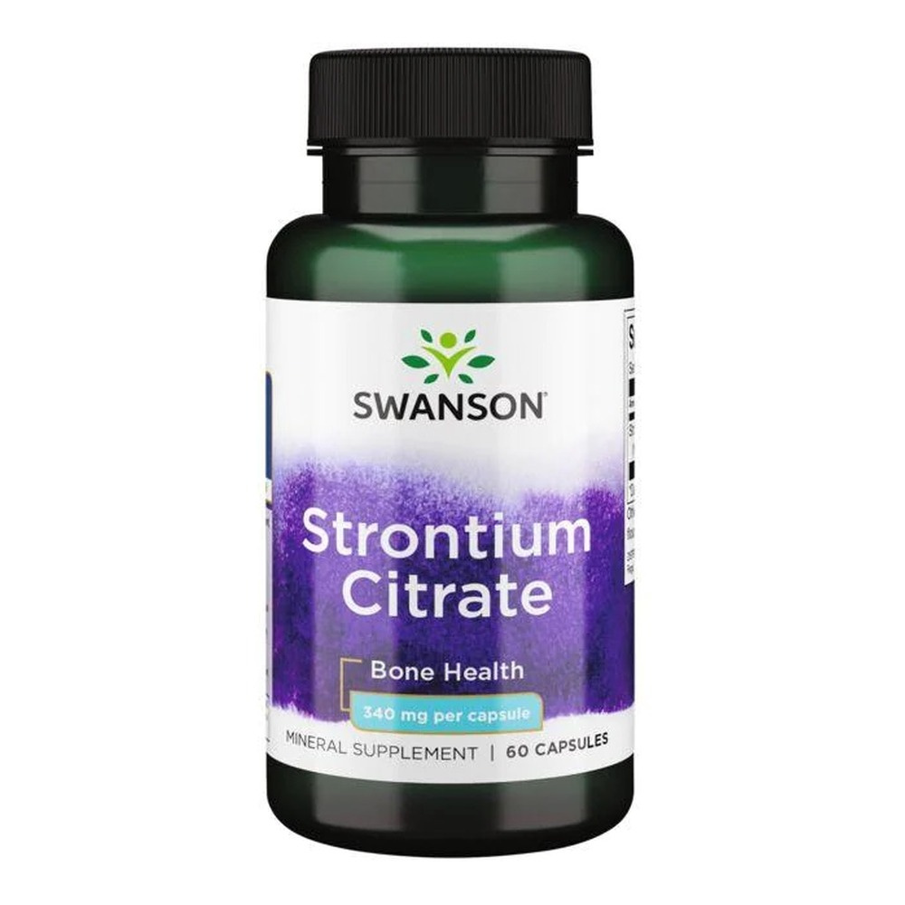 Swanson Strontium Citrate 340mg Wspiera Zdrowe Kości i Zęby 60 Kapsułek