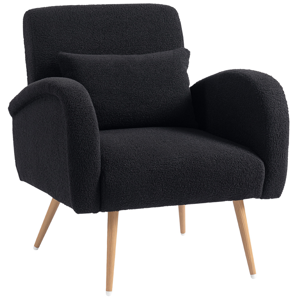 HOMCOM Teddy Fleece Accent Chair - Black