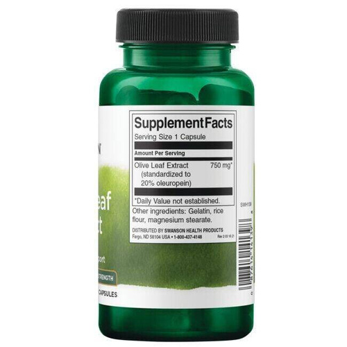 Swanson Olive Leaf Extract 750mg Super Strength 60 Kapsułek