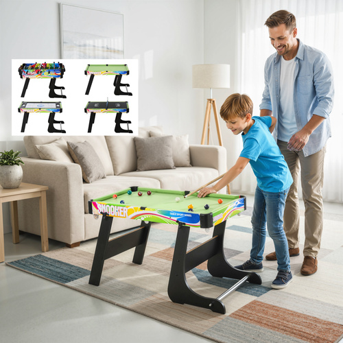 HOMCOM Folding Multi Gaming Table 4 in 1 Hockey, Football Table, Table Tennis, Billiards For Play Fun