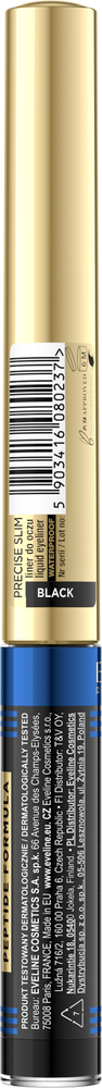 Eveline Precise Slim Ultra-Precise Eye Liner Black 24H Waterproof 2ml