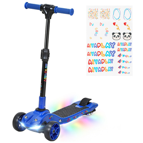 AIYAPLAY Three-Wheel Foldable Electric Scooter for Kids Aged 6-10 Years, Blue