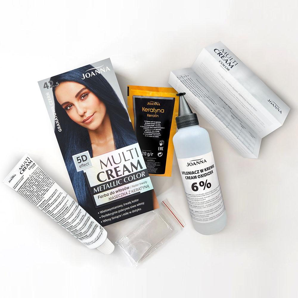Joanna Multi Cream Color Hair Dye with 5D Effect with Long-Lasting Effect No. 42.5 Navy Black 1 Piece