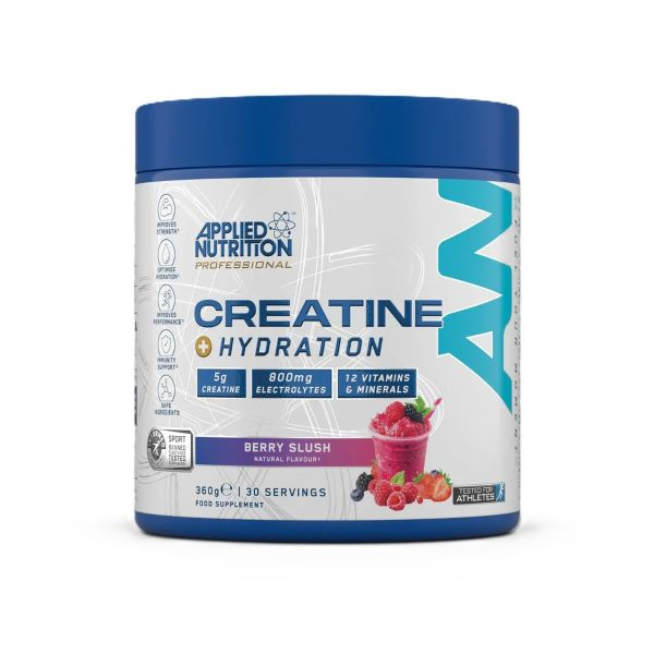 Applied Nutrition Creatine Hydration Berry Slush w Proszku Na Siłę Wytrzymałość i Regenerację 360g