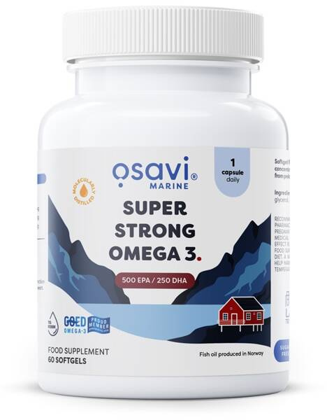 Osavi Super Strong Omega 3 500 EPA 250 DHA 60 kapsułek dla wsparcia serca i mózgu