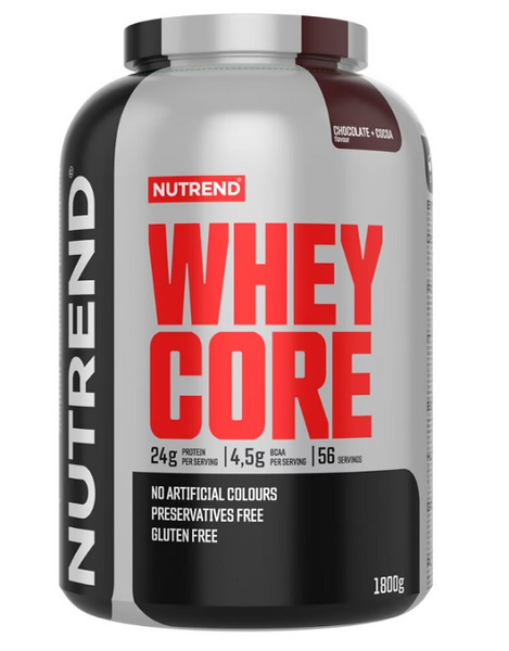 Nutrend Whey Core Białko Serwatkowe Czekolada i Kakao na Wzrost i Utrzymanie Mięśni 1800g