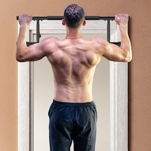 SPORTNOW Pull-Up Bar, No-Drilling Chin-Up Bar, Push-Up Stand with Resistance Bands, Padded Handles for Home Gym Exercise