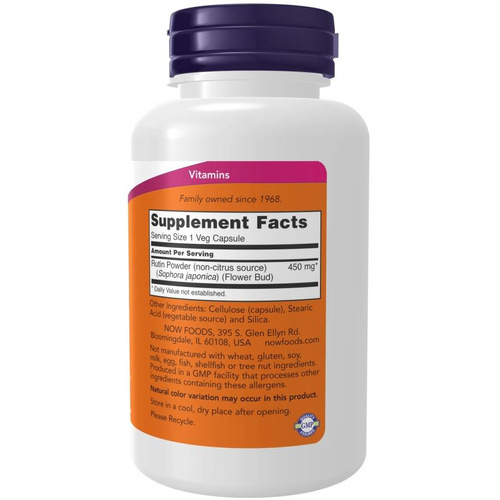 Now Foods Rutin 450mg Rutin Strengthens Heart and Blood Vessel Health 100 Capsules