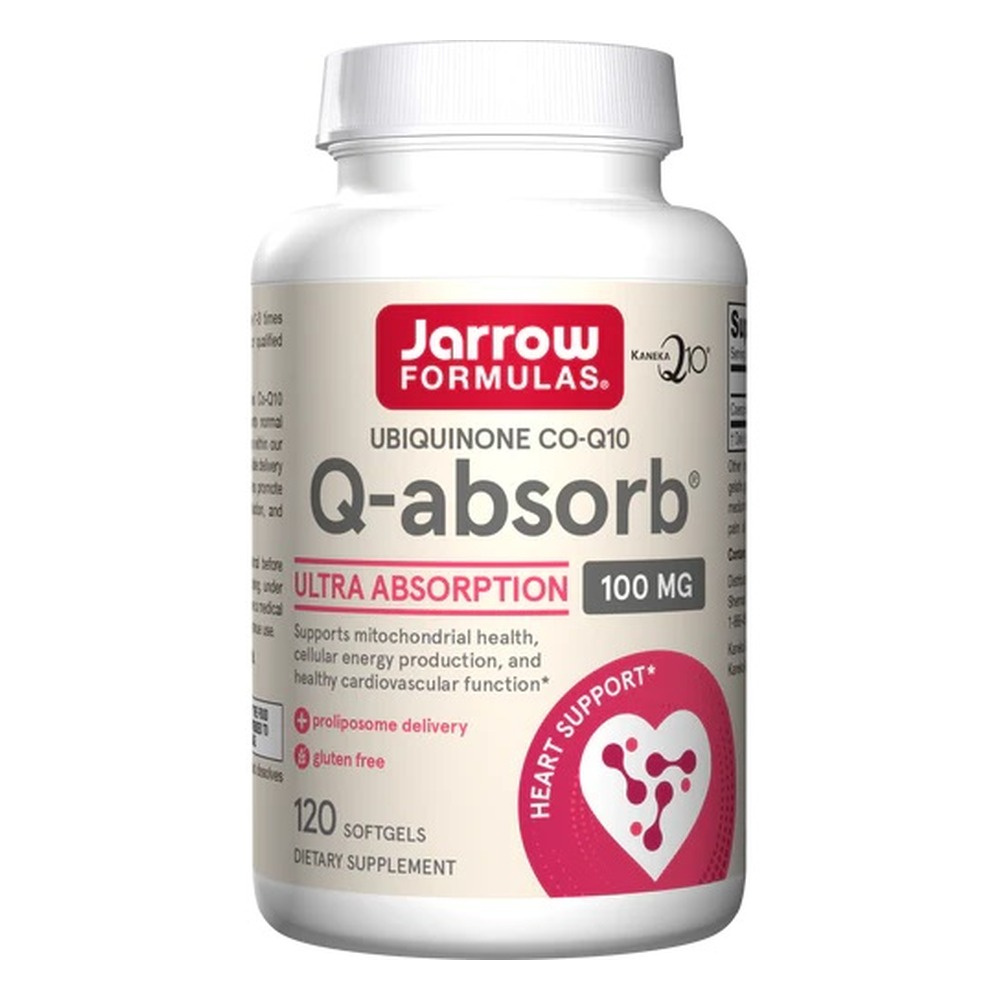 Jarrow Formulas Q-absorb Koenzym Q10 100mg na Energię Komórkową i Wsparcie Serca 120 Kapsułek