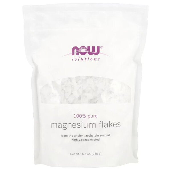 NOW Foods 100% Pure Magnesium Flakes For Skin Softening and Hydration 750g