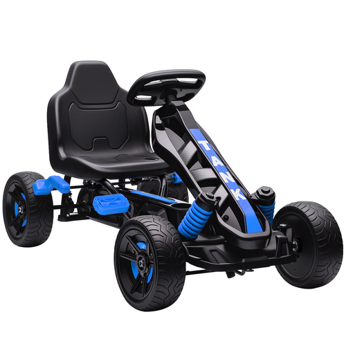 AIYAPLAY Pedal Go Kart for Kids Aged 3-6 Years, with Freewheel System, Brake, EVA Anti-Slip Wheels, Blue