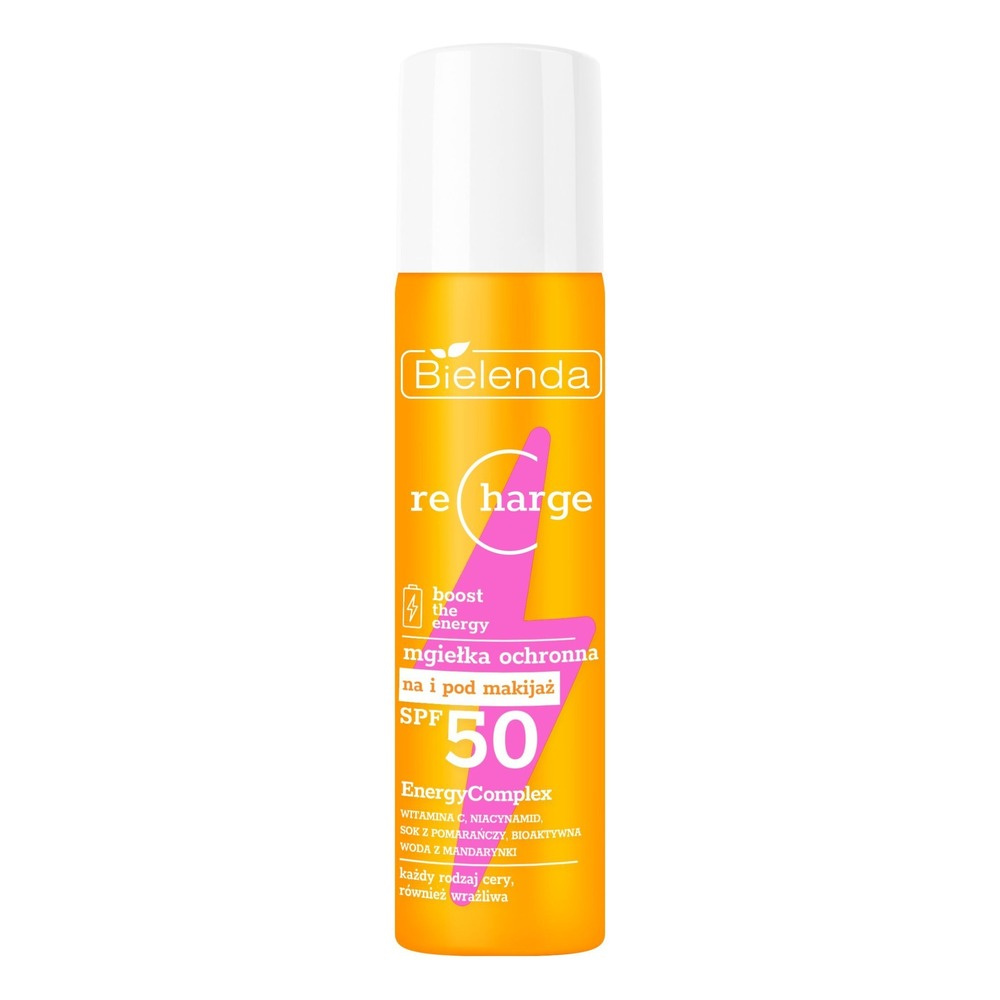 Bielenda Recharge Boost the Energy UVA i UVB Delikatna Mgiełka Ochronna SPF 50 75ml
