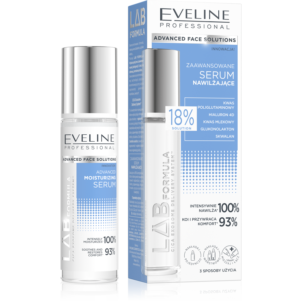 Eveline Lab Formula Advanced Moisturizing Serum for Dry and Dehydrated Skin Day and Night 30ml