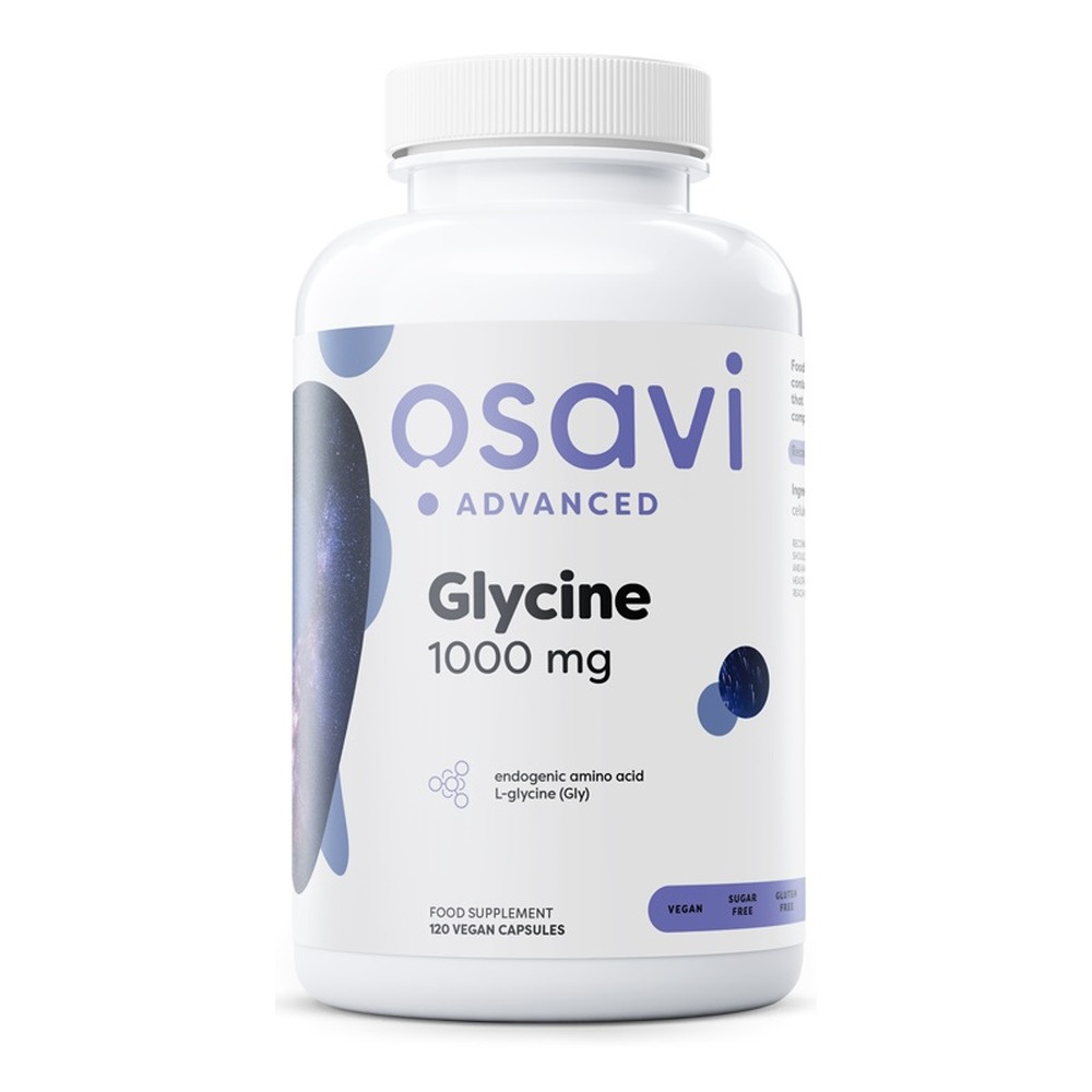 Osavi Glicyna 1000mg na Sen i Syntezę Kolagenu 120 Wegańskich Kapsułek
