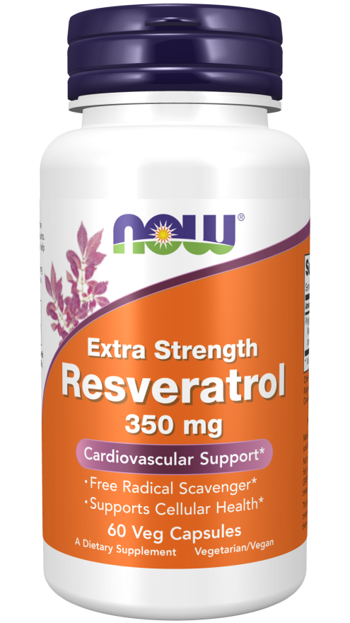 Now Foods Resveratrol Extra Strength 350mg Wspiera Zdrowie Komórkowe 60 Kapsułek