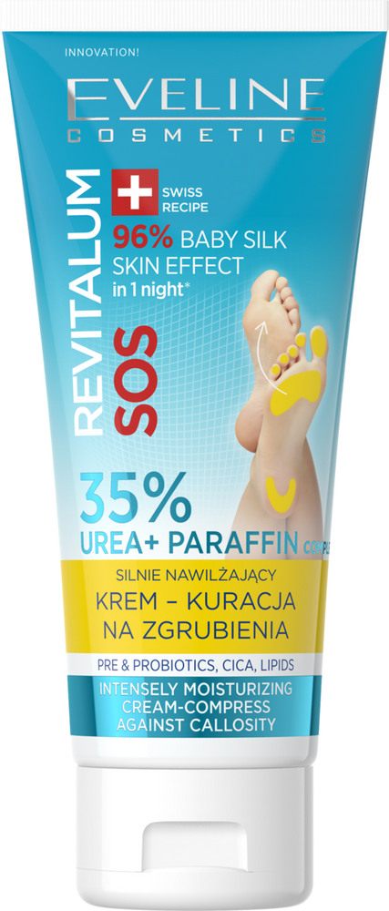 Eveline Revitalum SOS 35% Urea Silnie Nawilżający Krem-Kuracja na Zgrubienia dla Skóry Suchej 75ml
