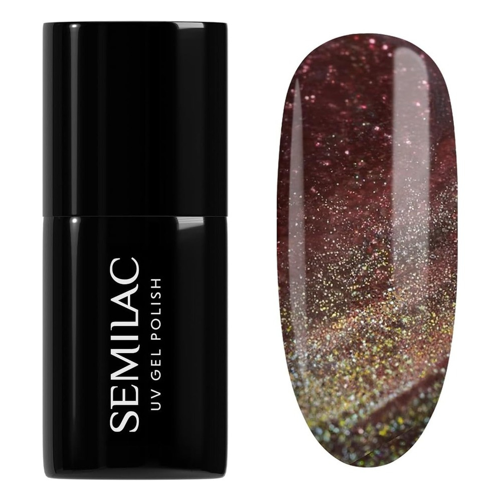 Semilac Galaxy Flash Lakier Hybrydowy Cat Eye Effect 824 Digital Red 7ml