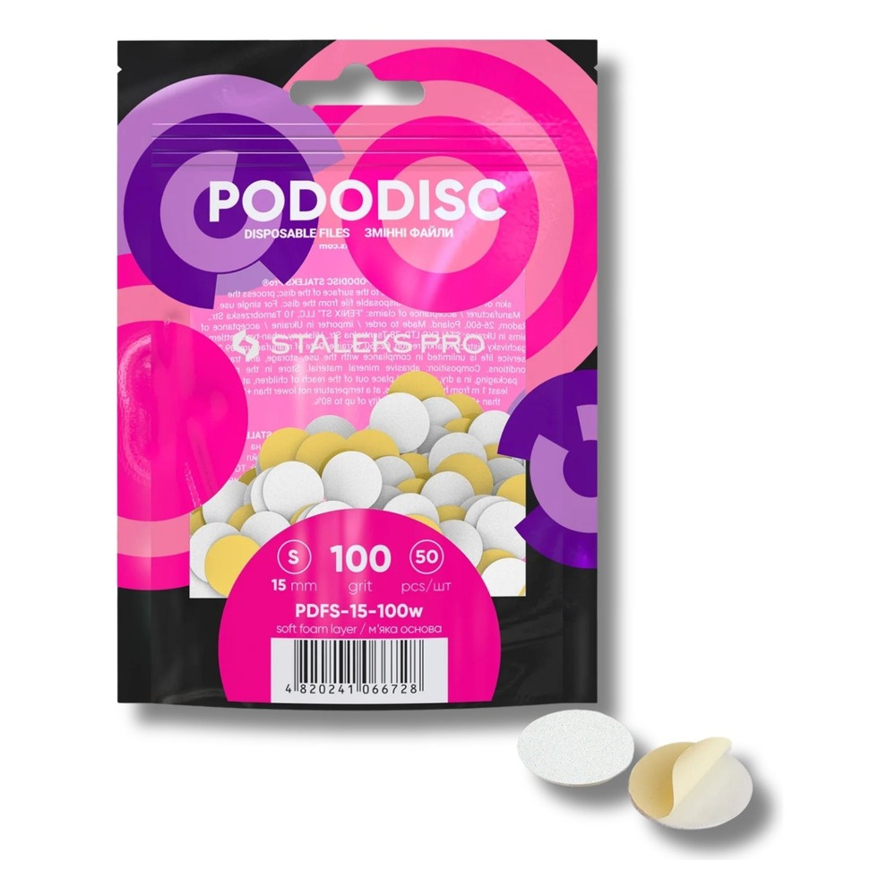 Staleks Pro Wymienne Pilniki Białe na Miękkiej Bazie do Dysku do Pedicure PODODISC S EXPERT 50 Sztuk