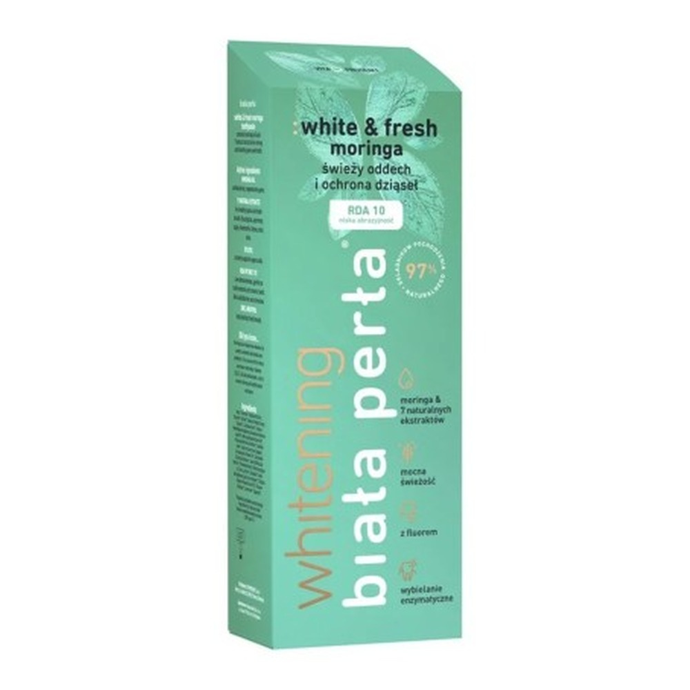 Biała Perła White & Fresh Moringa Ziołowa Pasta do Zębów Świeży Oddech i Ochrona Dziąseł 75ml