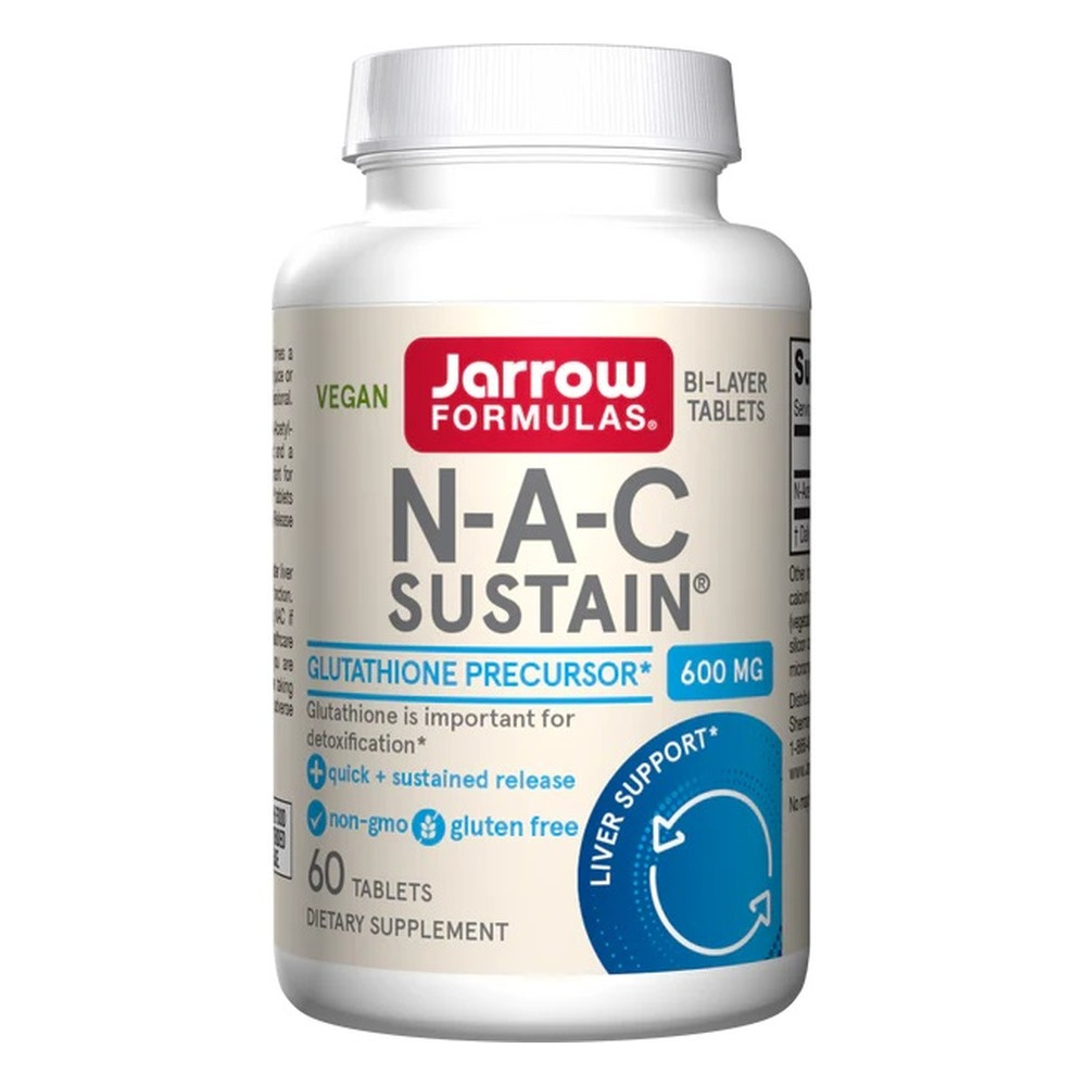 Jarrow Formulas N-A-C Sustain N-Acetyl-L-Cysteine 600mg For Detoxification and Antioxidant Support 60 Tabs