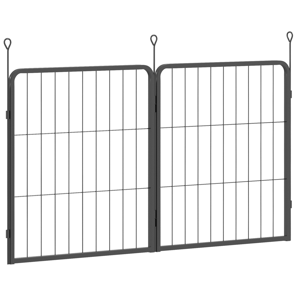 PawHut Two-Piece Dog Pen Expansion Pack for Small Dogs, 60cm Tall Animal Pen with Three Connecting Stakes