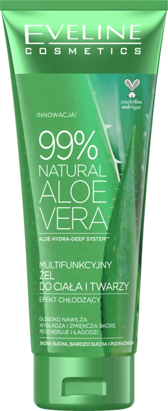 Eveline Aloe Vera Multifunkcyjny Żel Aloesowy do Ciała i Twarzy 99% Chłodzący 250 ml