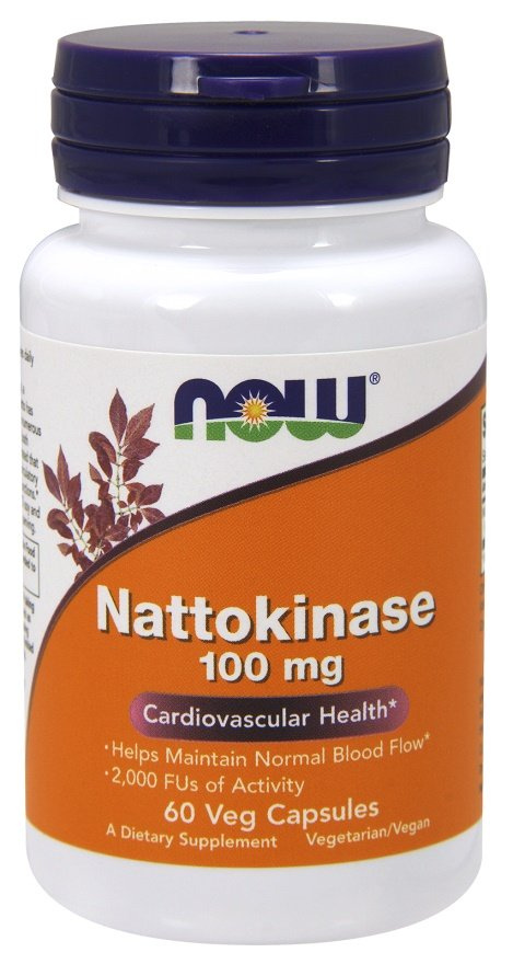 NOW Foods Nattokinase 100mg for Normal Blood Flow 60 Vcaps