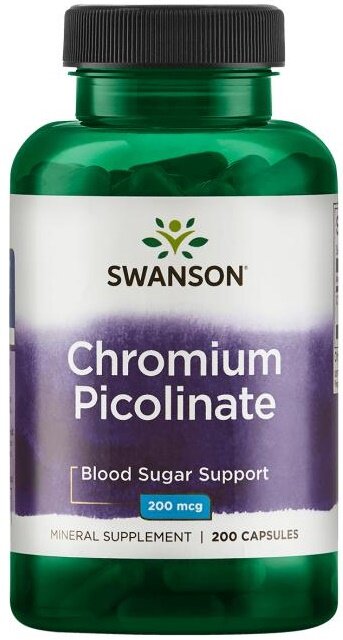 Swanson Chromium Picolinate 200mcg Pikolinian Chromu 200 Kapsułek