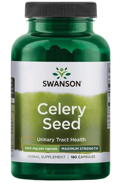 Swanson Celery Seed 500mg Seler Maksymalna Siła Wspiera Układ Moczowy 180 Kapsułek