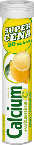 Plusssz Calcium 300 Vitamina C Tabletki Musujące o Smaku Cytrynowym 20szt
