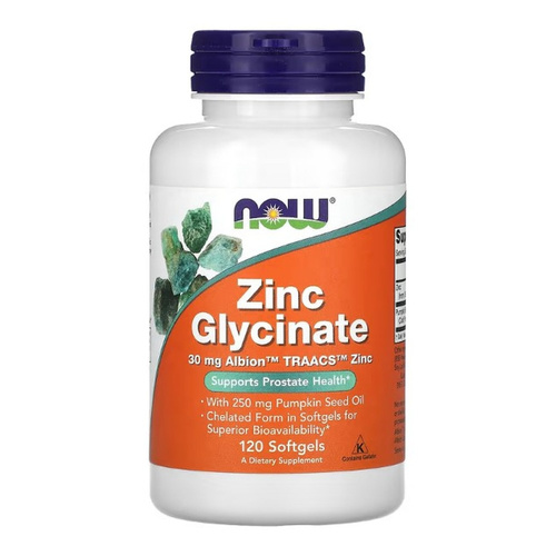 Now Foods Zinc Glycinate Supports Immune System & Skin Health 120 Softgels
