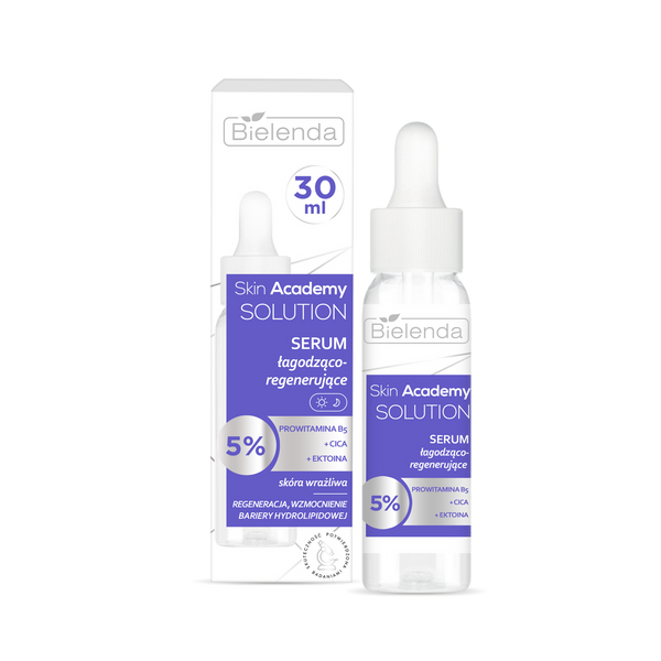 Bielenda Skin Academy Solution Serum Łagodząco - Regenerujące 5% Provitamina B5 Cica i Ektoina dla Skłóry Wrażliwej 30ml