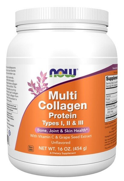 Now Foods Multi Collagen Protein Wieloskładnikowe Białko Kolagenowe I II i III 454g