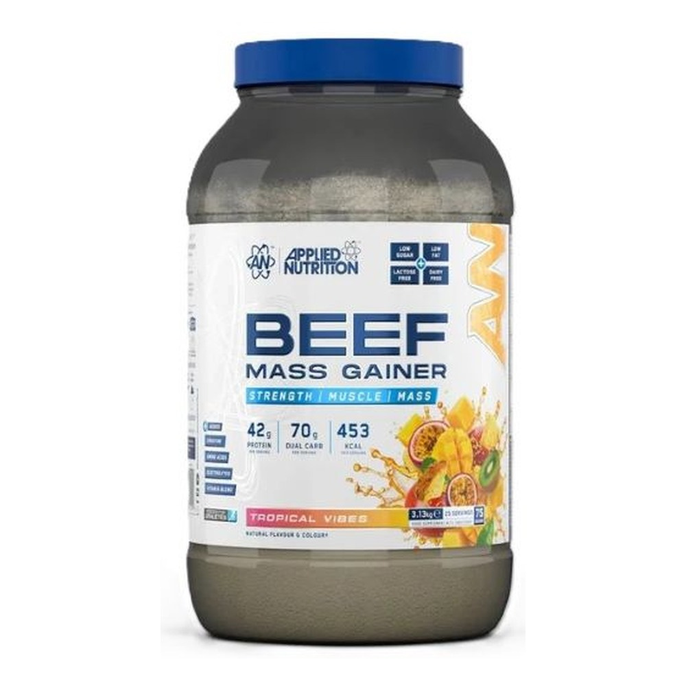 Applied Nutrition Gainer z białkiem wołowym, Tropikalny 3130g