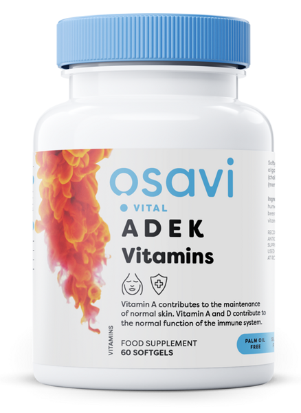 Osavi ADEK Vitamins 60 softgels for immune and bone support