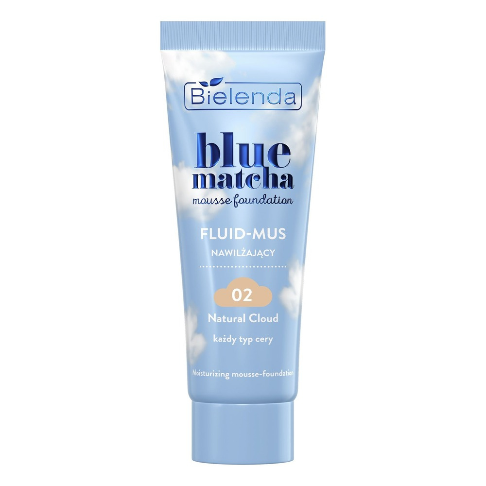 Bielenda Blue Matcha Nawilżający Fluid w Musie 02 Natural Cloud 30g