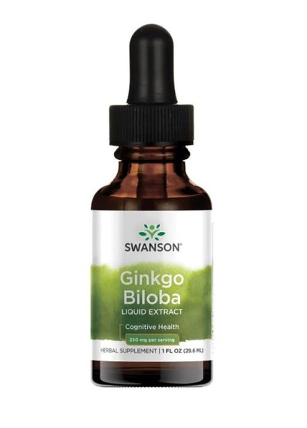 Swanson Ginkgo Biloba Liquid Extract 250mg Pamięć i Koncentracja 29ml
