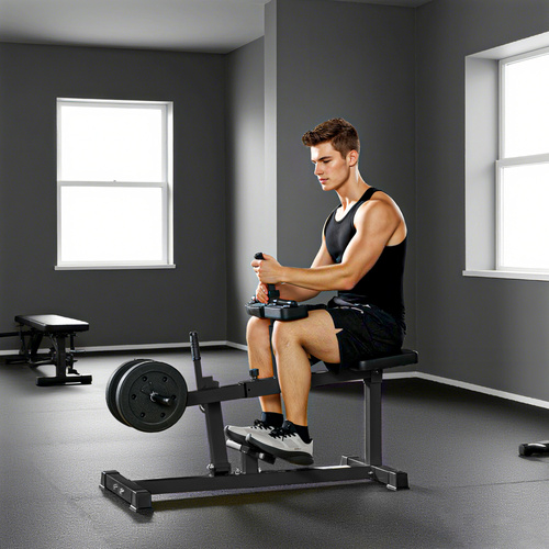 SPORTNOW Seated Leg Extension Machine, Adjustable Leg Raise Machine and Curl Machine with Plate Loaded for Hip, Lower Body and Home Gym Workout