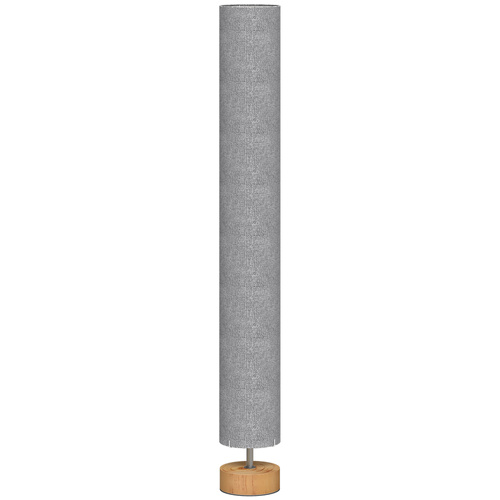 HOMCOM LED Floor Lamp for Living Room, 120cm Modern Standing Lamp with 3000K/4500K/6500K Colour Temperatures, Linen Shade and Wooden Base, Grey