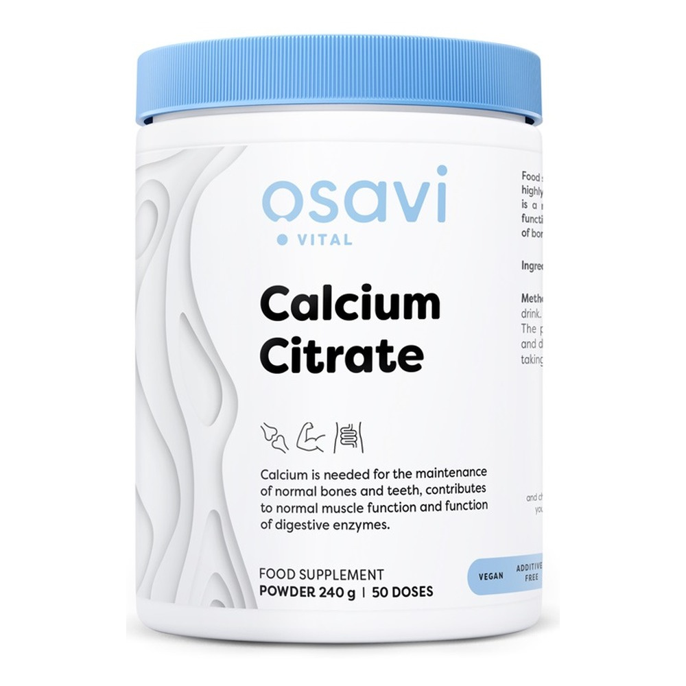 Osavi Cytrynian Wapnia w Proszku Na Mocne Kości i Zęby 240g