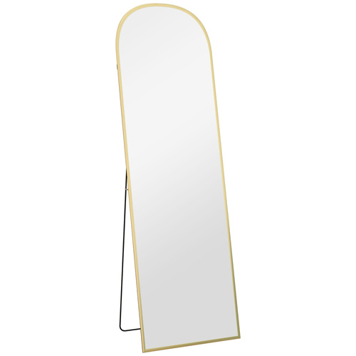 HOMCOM 162cm Aluminium Frame Standing Mirror - Gold