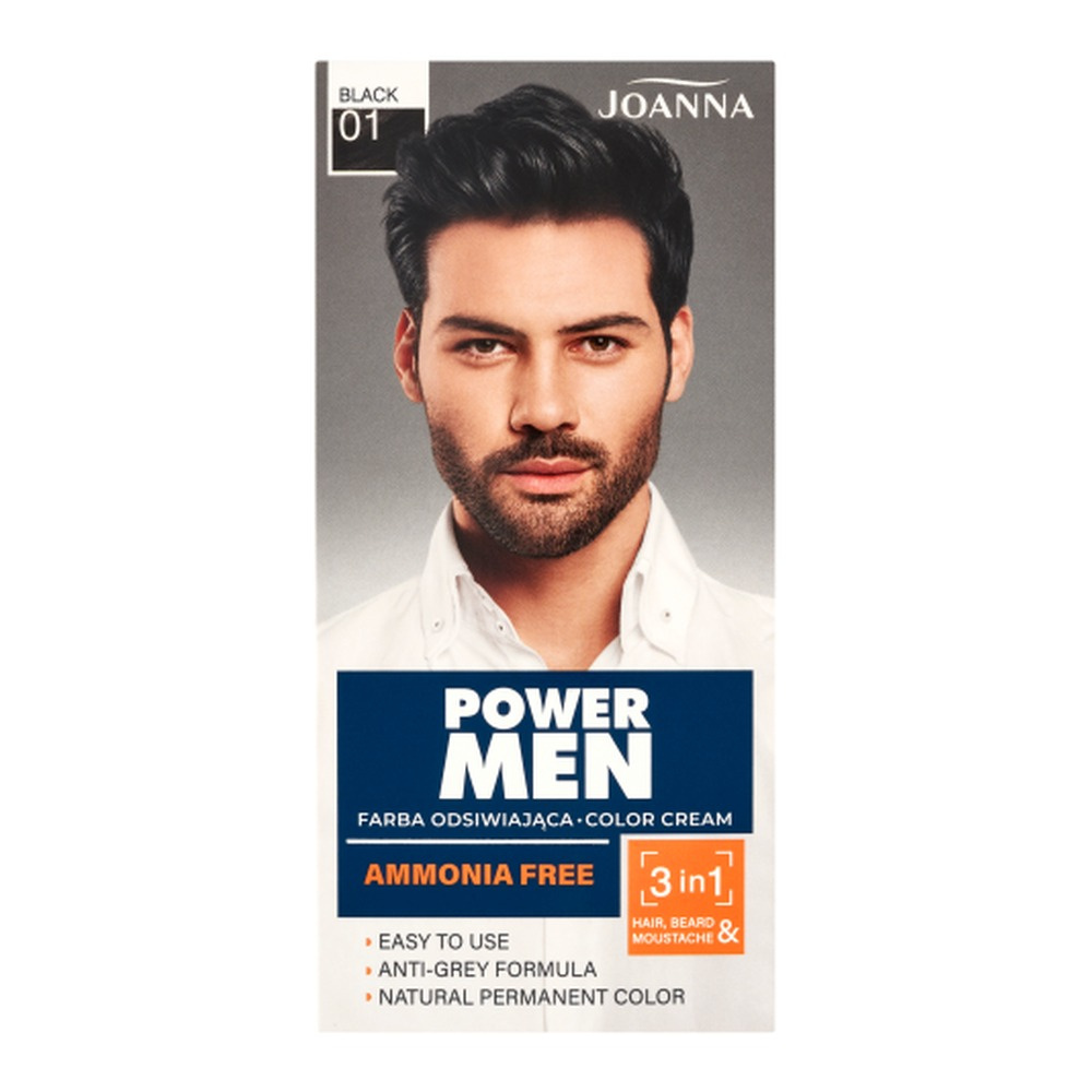 Joanna Power Men Color Cream 3w1 Farba do Włosów dla Mężczyzn Nr 01 Black 1 Sztuka