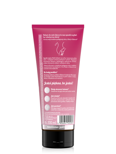 OnlyBio Body in Balance Nawilżajacy Balsam do Ciała Sakura Kwiat Wiśni 200ml