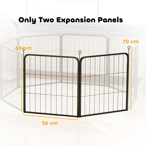 PawHut Two-Piece Dog Pen Expansion Pack for Small Dogs, 60cm Tall Animal Pen with Three Connecting Stakes
