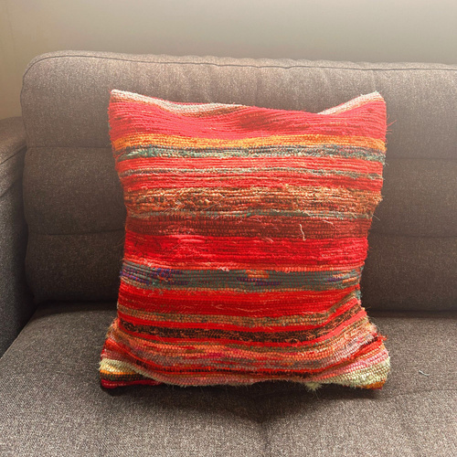 Rag Rug Cushion Covers - Rich Reds