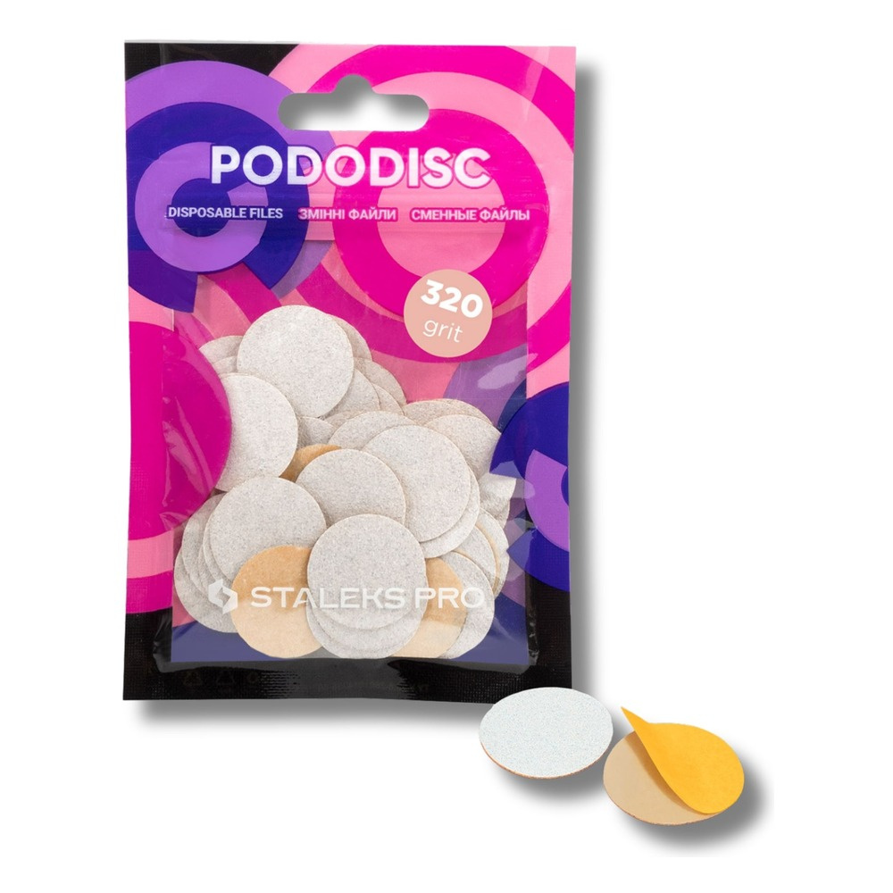 Staleks Pro Expert Disposable Pododisc Pedicure White Files Size M Grit 320 50pcs